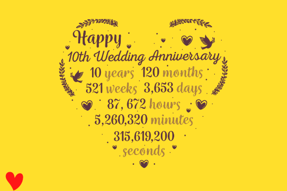 10TH WEDDING ANNIVERSARY GIFT for HER Graphics