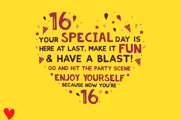 16TH CARD SIXTEENTH BIRTHDAY Graphics