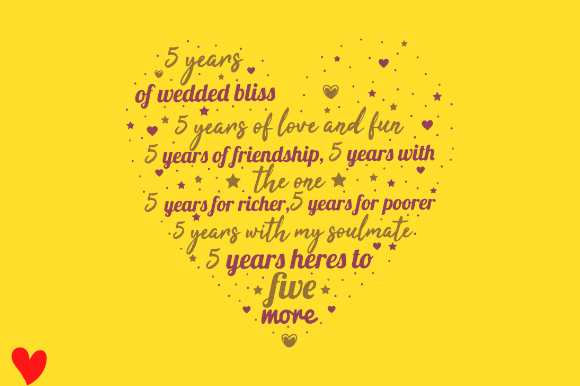 5th Wedding Anniversary SVG PNG for Crafts & Graphics