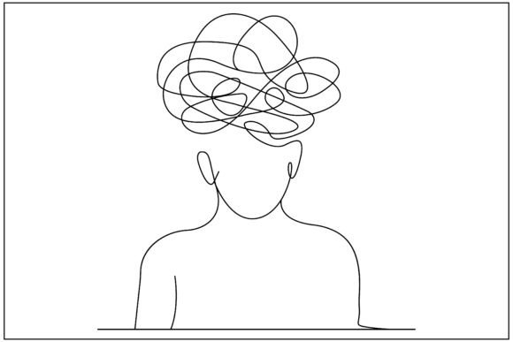 Chaotic Mind Line Art Figure: Graphics for Real Business Use
