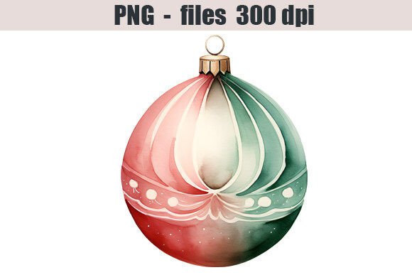 Christmas Ball Watercolor Clipart and Illustrations
