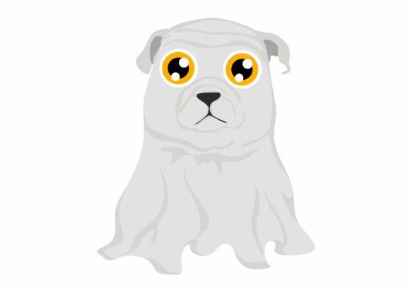 Cute Ghost Bulldog Svg for Crafts