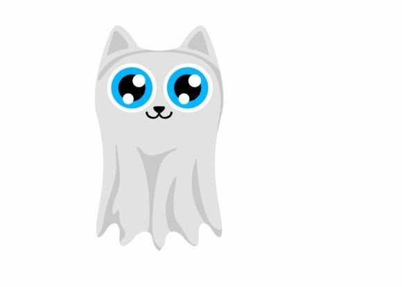 Cute Ghost Cat Svg, Halloween Graphics