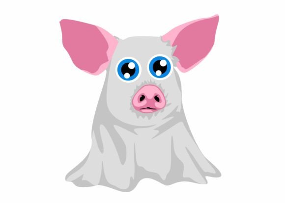 Cute Ghost Pig Svg, Halloween Graphics