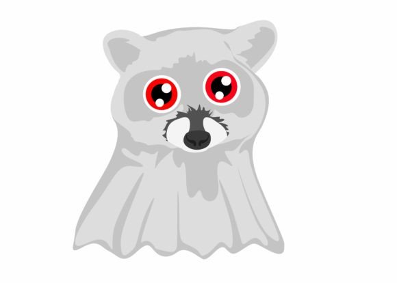 Cute Ghost Raccoon Svg, Halloween Graphics