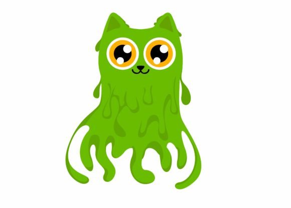 Cute Green Slime Cat Svg, Halloween Svg