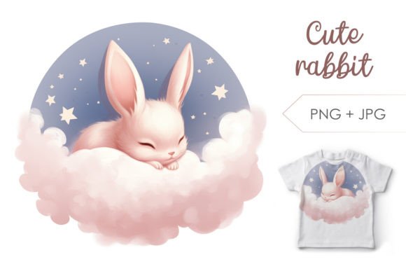 Cute Sleep Bunny. Illustration, Illustrations