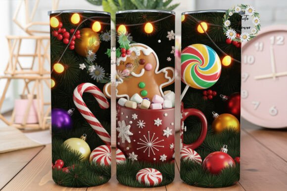 Gingerbread Mug Festive 20oz Wrap Graphics