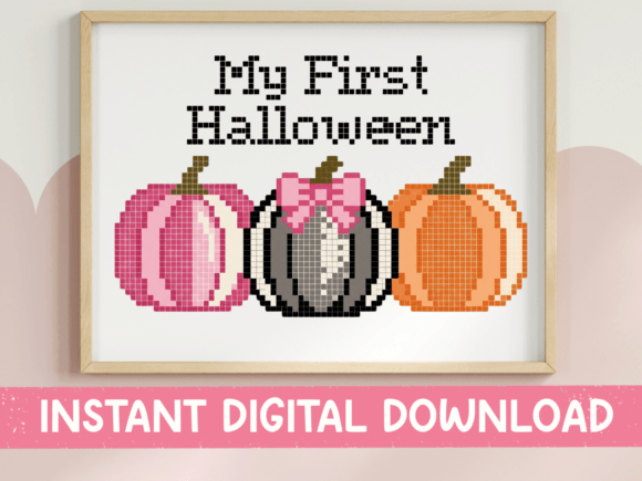My First Halloween Pixel Pumpkins SVG
