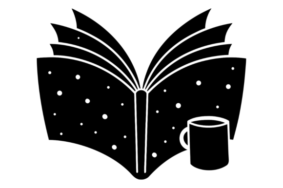 Open Book with Scattered Dots Coffee Mug Graphics