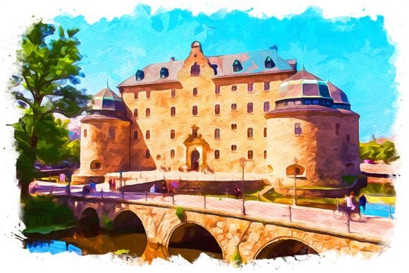 Örebro Sweden Exquisite Watercolor Illustrations