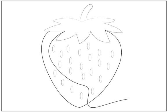 Strawberry Line Art Graphics
